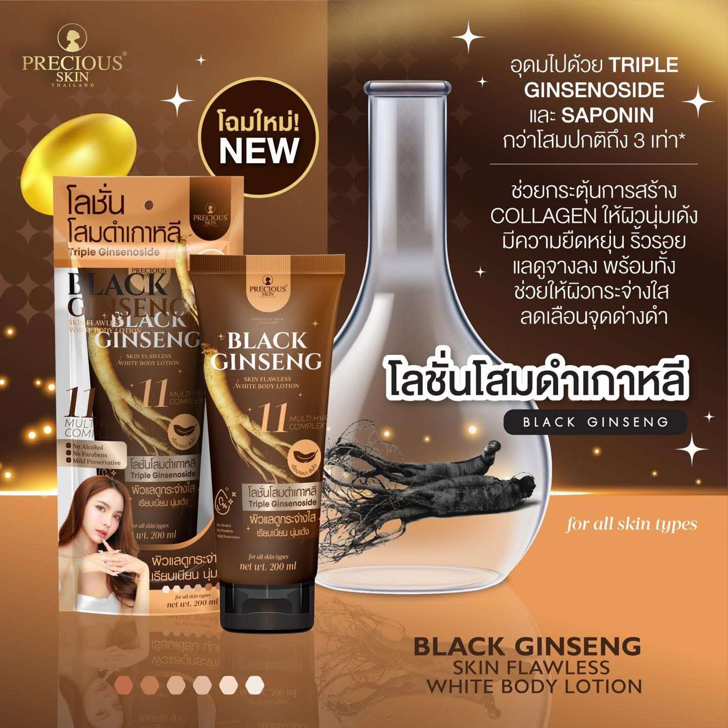 Precious Skin Thailand - Black Ginseng Lotion 200ml
