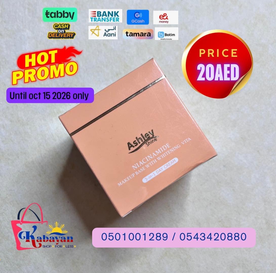 ASHELY SHINE NIACINAMIDE MAKE UP BASE WITH WHITENING VITA 3IN1 DAY CREAM