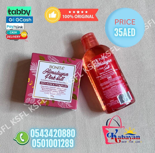 BONITA HIMALAYAN PINK SAL ANTI-ACNE & ITCH RELIEF SOAP + BONITA HIMALAYAN SALT OIL