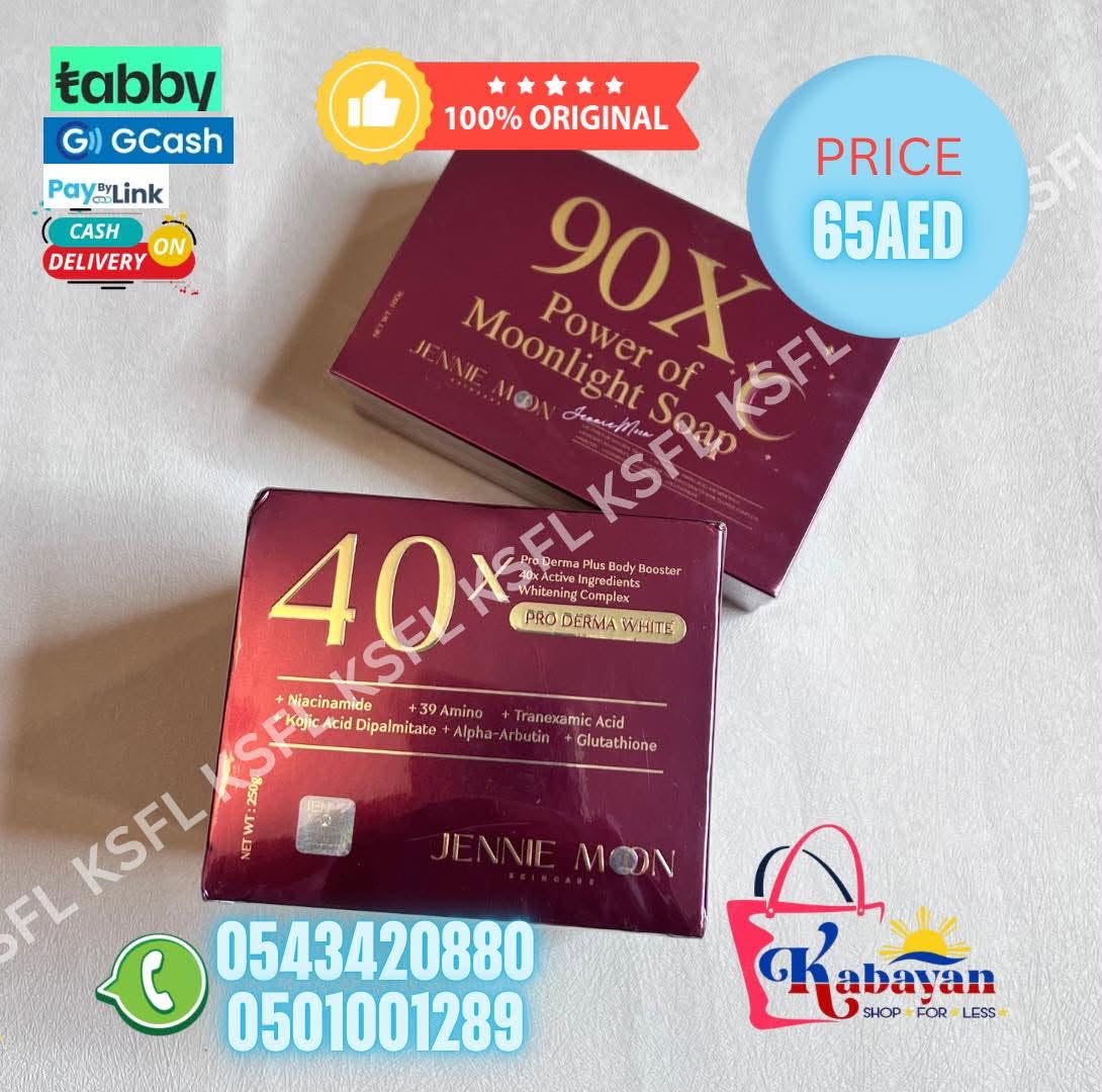 JENNIEMOON 90X MOONLIGHT SOAP +JENNIEMOON 40X PRO DERMA WHITE CREAM