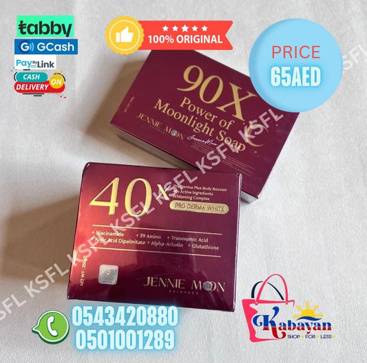 JENNIEMOON 90X MOONLIGHT SOAP +JENNIEMOON 40X PRO DERMA WHITE CREAM