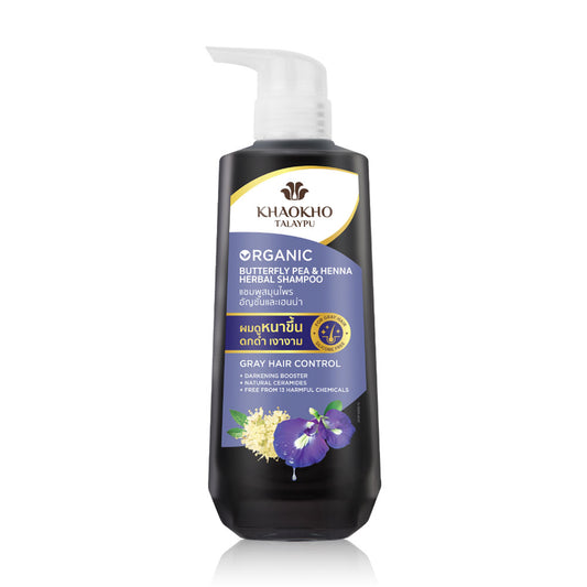 KHAOKHO TALAYPU BUTTERFLY PEA & HENNA GRAY HAIR   SHAMPOO 450ML