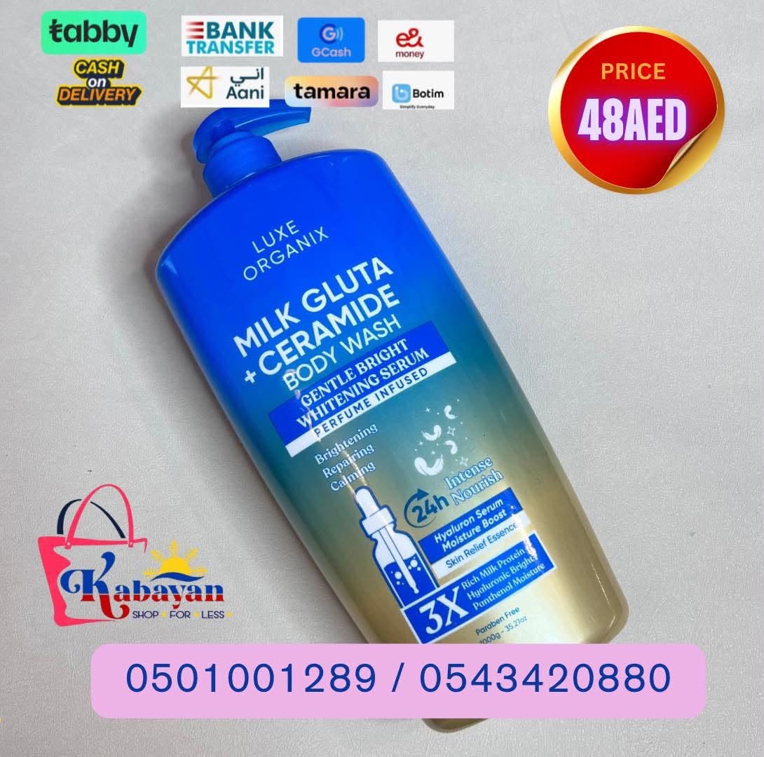 LUXE ORGANIX MILK GLUTA + CERAMIDE BODY WASH