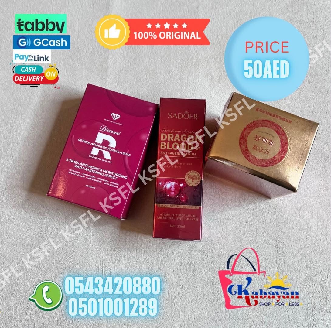 RETINOL DRAGOOB BLOOD CREAM + SADOER DRAGON BLOOD SERUM + DIAMOND RETINOL ADVANCE FORMULA SOAP