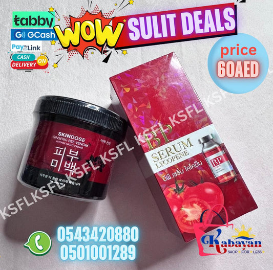 SKINDOSE GINSENG BEE VENOM CREAM + BP SERUM LYCOPENE