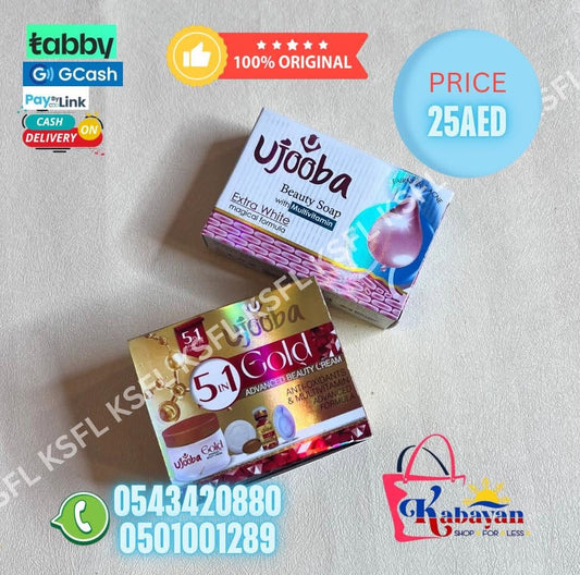 UJOOBA 5IN1 GOLD BEAUTY CREAM + UJOOBA BEAUTY SOAP WITH MULTIVITAMIN